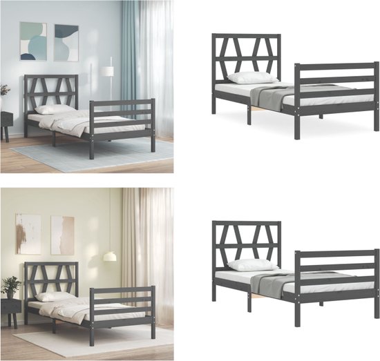 vidaXL Bedframe bewerkt hout wit 90x200 cm, bed, bed ombouw, twijfelaar