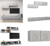 vidaXL 6-delige Tv-meubelset spaanplaat betongrijs - Tv-kastenset - Tv-kastensets - Tv-kasten - Tv-meubelset