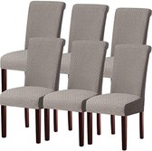 Housses de siège 6 pièces - Housses de siège chaises de salle à manger - housses de chaise extensibles - Gris clair