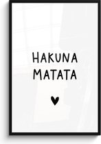 Fotolijst incl. Poster - Hakuna matata - Quotes - Spreuken - 80x120 cm - Posterlijst