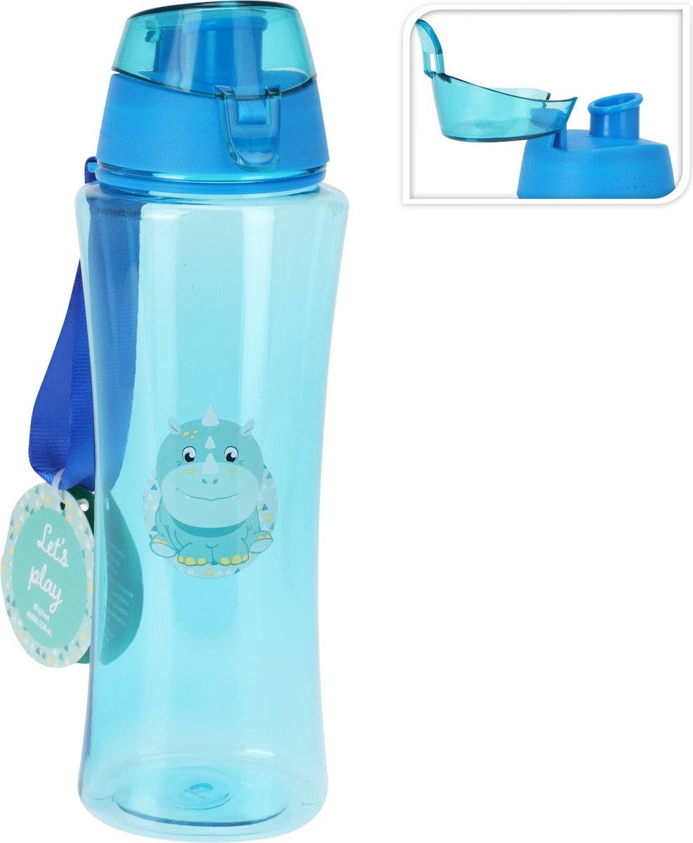 Home & Styling Sportfles/Drinkfles Dino 650ml - Blauw