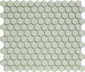 The Mosaic Factory Barcelona Hexagon - Wandtegels - Mozaïektegel - 28.1x32.5x0.6cm - Antiek Groen Glans - 0.81m²/10 Stuks