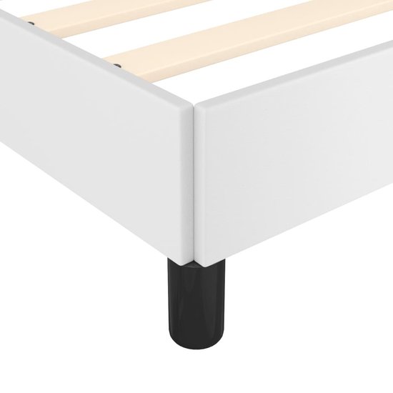 vidaXL Cadre de lit avec tête de lit Simili cuir Blanc 120x200 cm - Cadre de lit avec tête de lit - Encadrements de lit avec têtes de lit - Cadre de lit - Lit