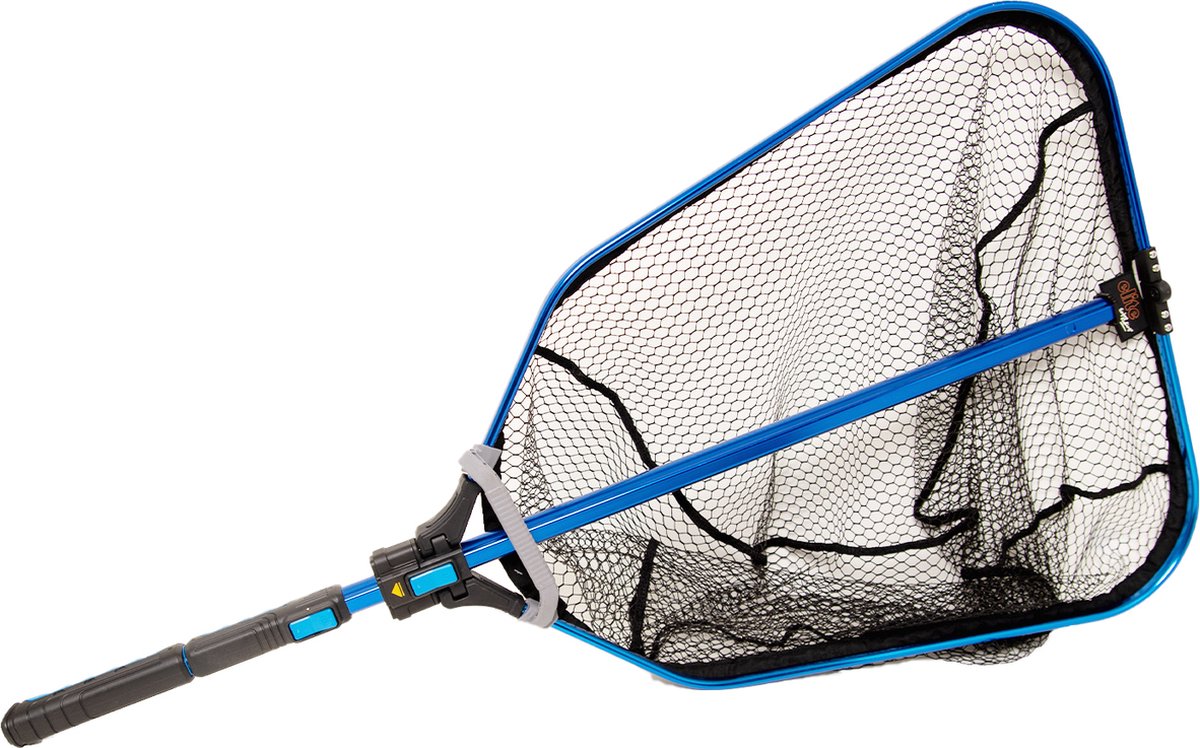 Elite - Schepnet 2-delige steel blauw / zwart rubber - Elite