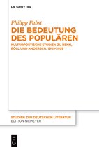 Studien Zur Deutschen Literatur225- Die Bedeutung des Populären