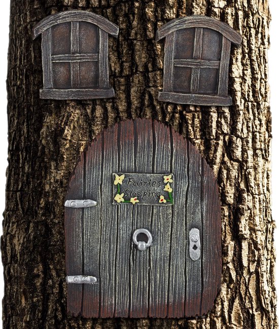 décoration d'arbre relaxdays - porte elfe - porte fée - décoration tronc d'arbre - jardin