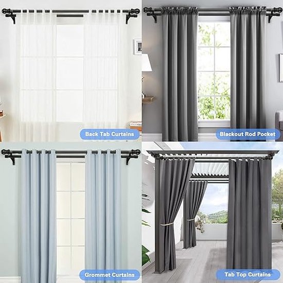 gordijnroede kledingstang, douchegordijnstang, extra lang