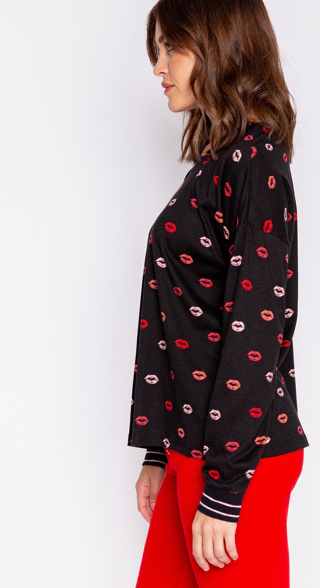 P.J. SALVAGE CO. BE MINE pyjamatop zwart
