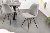 Design stoel SCANDINAVIA MEISTERSTÜCK grijs koord zwart metalen frame - 43696