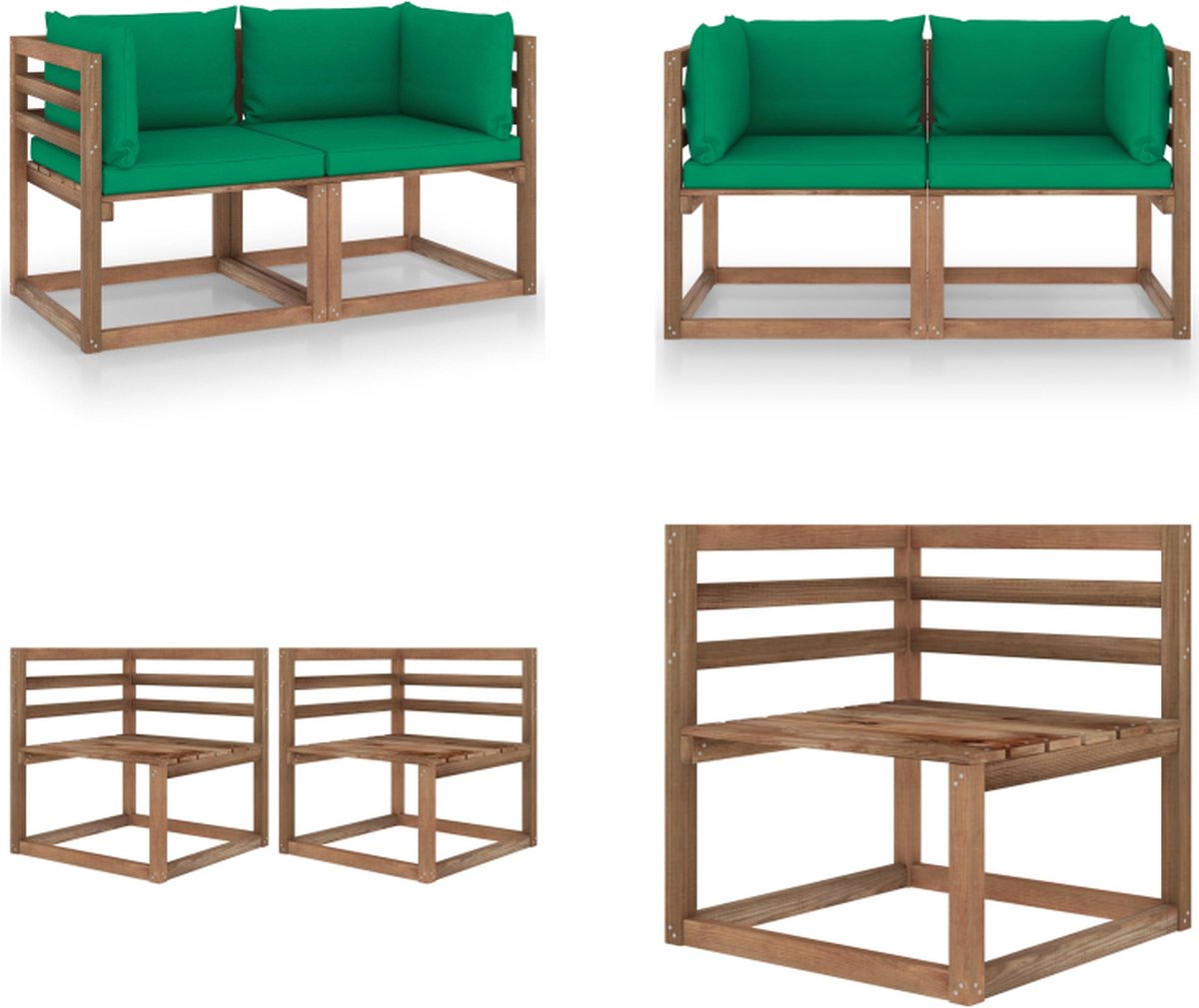 vidaXL Tuinbank met crèmekleurige kussens pallet hout - Pallet Bank vidaXL Tuinbank met crèmekleurige kussens pallet hout - Pallet Bank