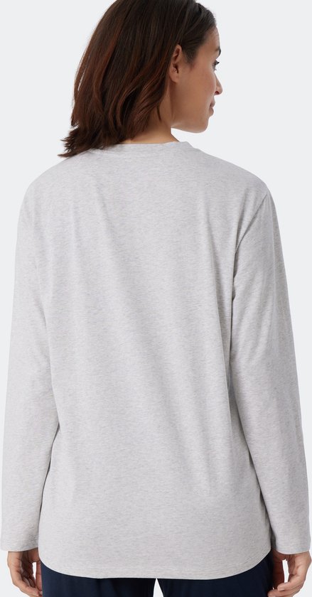 SCHIESSER Mix+Relax T-shirt - dames shirt lange mouwen grijs-gemeleerd - Maat: 38