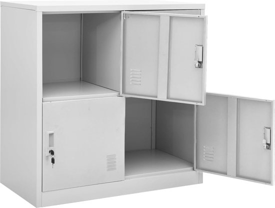 vidaXL Armoires à casiers 2 pcs 90x45x92-5 cm Acier Gris clair - Armoire de casier - Armoires à casiers - Armoire de casier - Armoires de Armoires