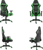 vidaXL Gamestoel draaibaar PVC groen - Gamingstoel - Gamingstoelen - Racingstoel - Racingstoelen