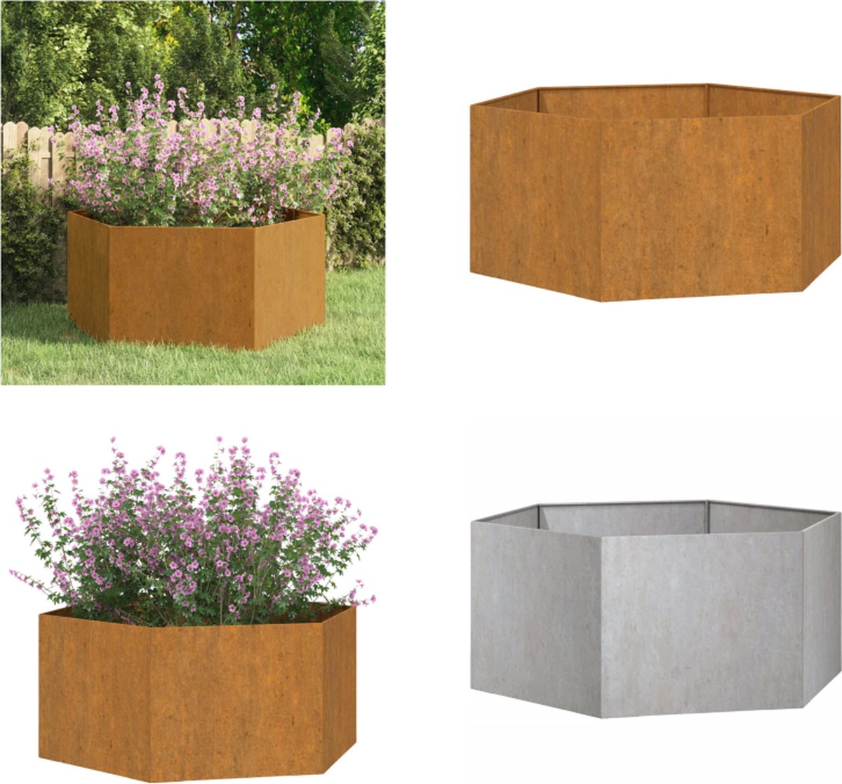 VidaXL Plantenbak roestig 90x90x45 cm cortenstaal Plantenbak Plantenbakken Verhoogde Plantenbak Kweekbak