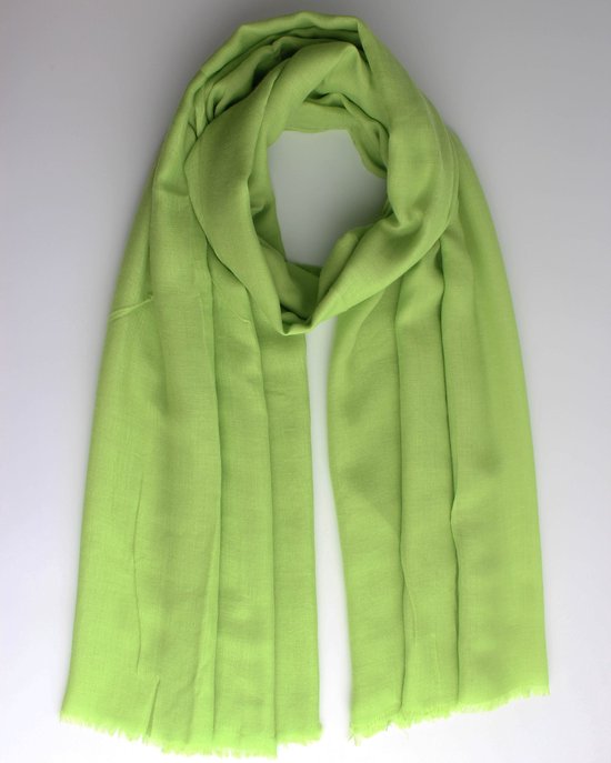 Ishele's scarf- Accessories Junkie Amsterdam- Dames sjaal- Lente- Katoen- Effen sjaal- Omslagdoek- Cadeau- Lang- Lime