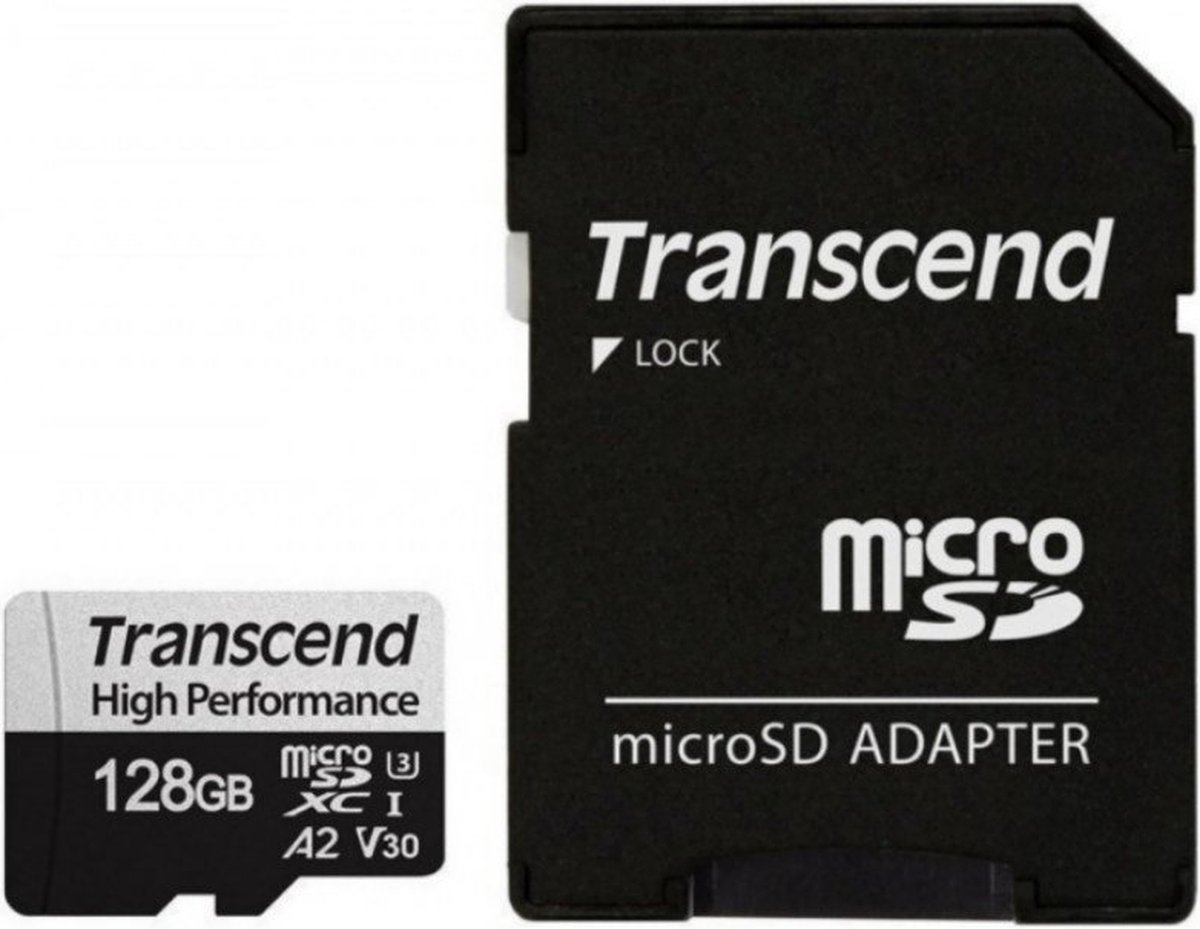 Transcend microSDXC 340S microSDHC-kaart – 128 GB – Class 10, Class 3 UHS-I