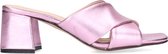 Manfield - Dames - Roze metallic sandalen met hak - Maat 38