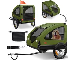 KESSER Hondenfietskar tot 45 kg 2-in-1 - Fietskar voor Honden / Hondenkar, Staal en Polyester - Khaki