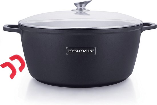 FLORINA - BONO koekenpan van aluminium, diameter 20 cm, pan inductie, anti-aanbaklaag, universele pan, geschikt voor inductiekookplaat, gasfornuis en elektrisch fornuis (zwart