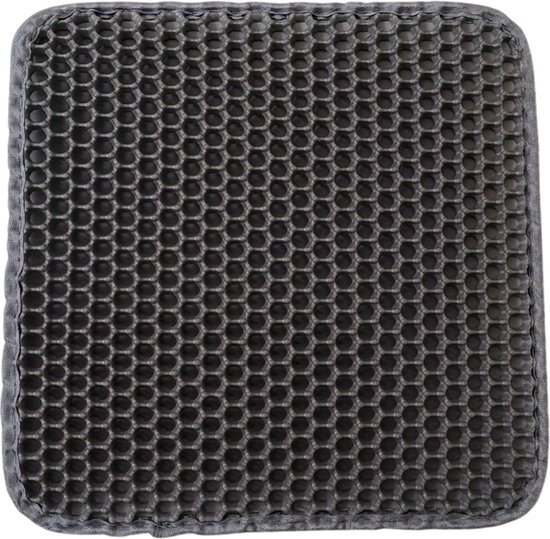 Nivard Tapis de litière pour chat - Tapis Chats - Collecteur de grains - Tapis de nettoyage Bac à litière pour chat - Tapis de sortie de bac à litière - Tapis de bac à litière - Tapis de litière pour Cat - Grijs - 30x30cm