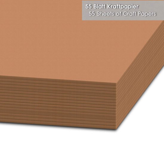 OfficeTree 120 x kraftpapier A4 130 g - knutselpapier A4 - kartonpapier voor knutselen, uitnodigingen, menukaarten - bruin papier - kartonpapier