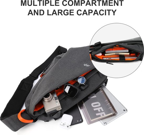 FANDARE Sling Borsttas Anti Diefstal Schouder Crossbody Rugzak Mannen Vrouwen Casual Dagrugzakken Met Usb Opladen Poort Voor Outdoor Reizen Werk Wandelen Running Indoor Activiteiten Waterdicht 667336842