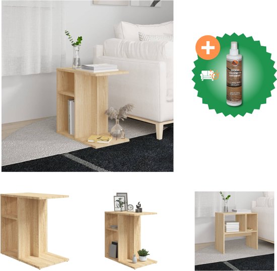 VidaXL Salontafel 91x91x40 cm bewerkt hout sonoma eikenkleurig VidaXL Salontafel 91x91x40 cm bewerkt hout sonoma eikenkleurig