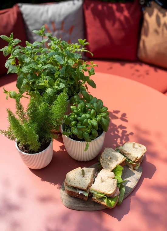 Capi Europe - Pot boule Groove 'made with' déchets - Set de 4 - Koper - Pots de fleurs pour intérieur et extérieur - Capi 'Made with' - Fabriqué à partir de matériaux recyclés - Garantie à vie - Coffret cadeau