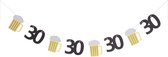 30 Jaar Verjaardag Versiering - 150cm - Zwart & Goud - Slingers Verjaardag - Bier - Slinger - Party - Feest - Slingers
