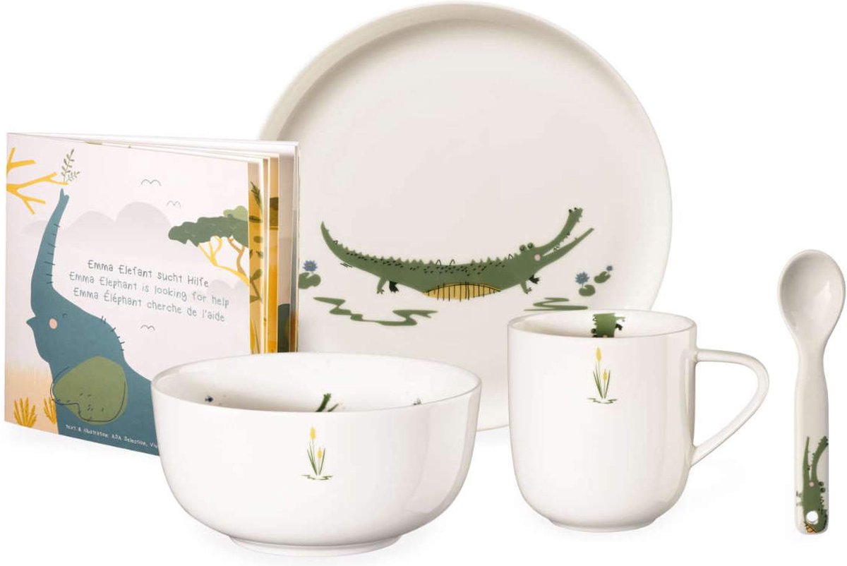 ASA Selection Kinderservies Kids Croco Krokodil 5-delig