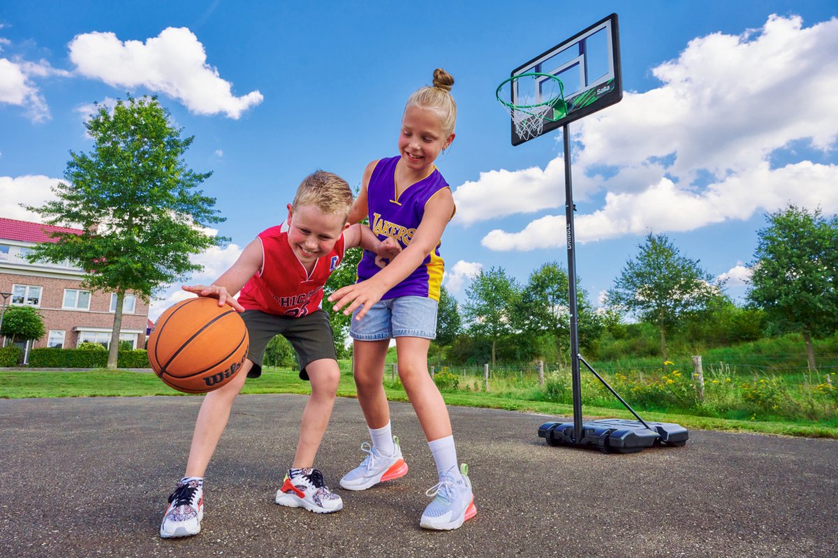 Salta Dribble – Basketbalpaal voor kinderen – Verstelbare hoogte 160 - 210 cm – Verrijdbaar basketbalstandaard met basketbalring – Zwart — afbeelding 4