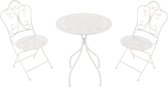 AXI Marilou 3 Pièces Metal Bistro Set Romantique Blanc - Structure en métal revêtu de poudre- Table Bistrot Extérieur 2 chaises et table.