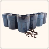 OTIX Koffie Kopjes - zonder Oor - Cappuccino - Mokken - 6 Stuks - 300 ml - Koffietassen - Aardewerk - BLUETT
