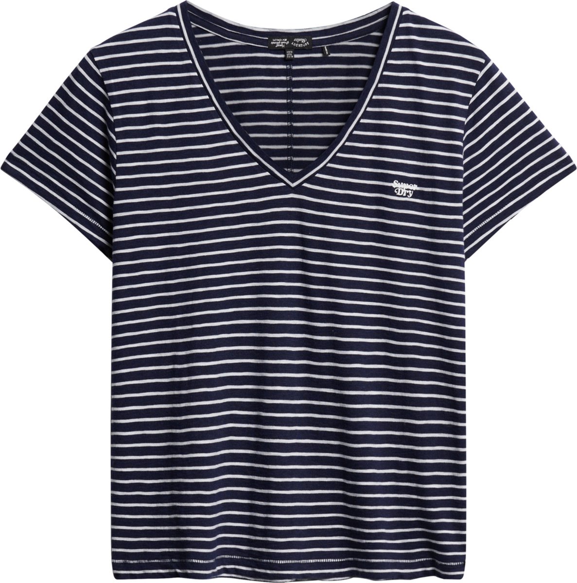 Superdry STUDIOS SLUB EMB VEE TEE Dames Blauw
