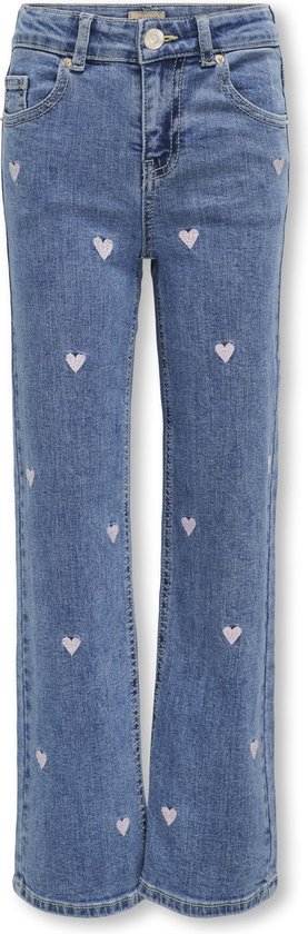 ONLY KOGJUICY WIDE LEG HEART EMB DNM JEANS Meisjes Jeans - Maat 146