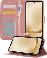 Hoesje Geschikt voor Samsung A25 Hoesje Book Case Hoes Wallet Cover - Hoes Geschikt voor Samsung Galaxy A25 Hoesje Bookcase Hoes - Rosé goud