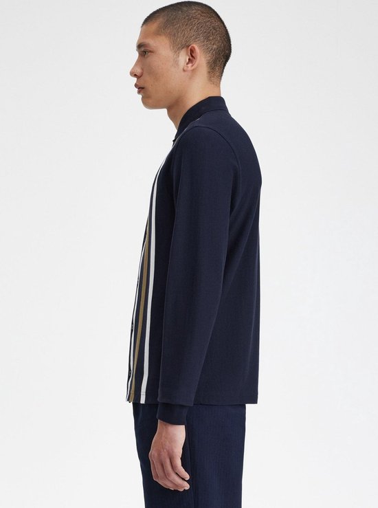 Fred Perry Gradient stripe ls polo shirt - navy | bol