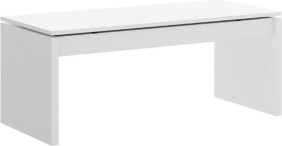 Salontafel BASTIAN - Verstelbaar blad - Wit L 102 cm x H 43 cm x D 50 cm