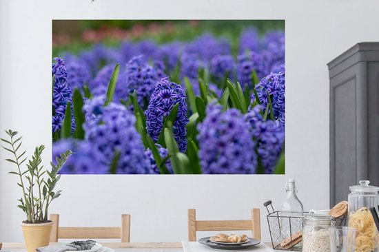 Muurstickers - Sticker Folie - Hyacint - Bloemen - Paars - 120x80 cm - Plakfolie - Muurstickers Kinderkamer - Zelfklevend Behang - Zelfklevend behangpapier - Stickerfolie