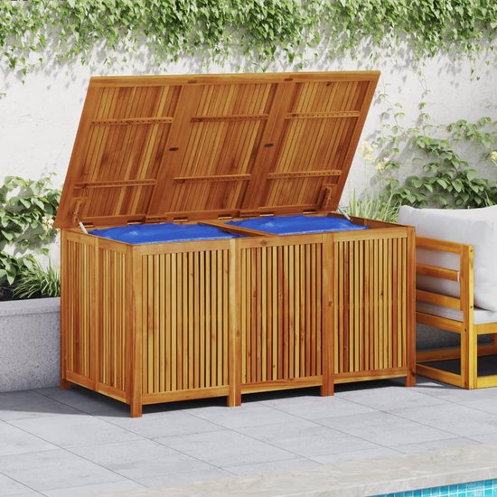 VidaXL Coffre De Rangement Jardin En Bois 126x72x72 Cm - Boîte Étanché Extérieur Marron