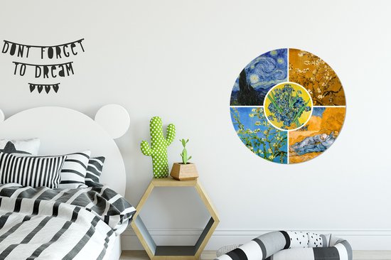 Wall Circle Oude Meesters - Wall Circle - Aluminium - ⌀ 60 - Van Gogh - Collage - Nuit étoilée