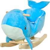 Hobbeldier - Hobbelpaard - Schommelpaard - Schommelstoel voor Kinderen - Speelgoed - Blauw - 60 x 33 x 50 cm