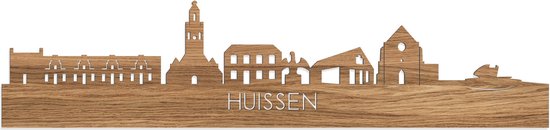 Skyline Huissen Eikenhout - 120 cm - Woondecoratie - Wanddecoratie - Meer steden beschikbaar - Woonkamer idee - City Art - Steden kunst - Cadeau voor hem - Cadeau voor haar - Jubileum - Trouwerij - WoodWideCities