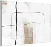 Wanddecoratie Metaal - Aluminium Schilderij Industrieel - Verf - Zwart - Wit - 60x40 cm - Dibond - Foto op aluminium - Industriële muurdecoratie - Voor de woonkamer/slaapkamer