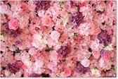Tuinposter - Tuindoek - Tuinposters buiten - Bloemen - Roze - Rozen - 120x80 cm - Tuin