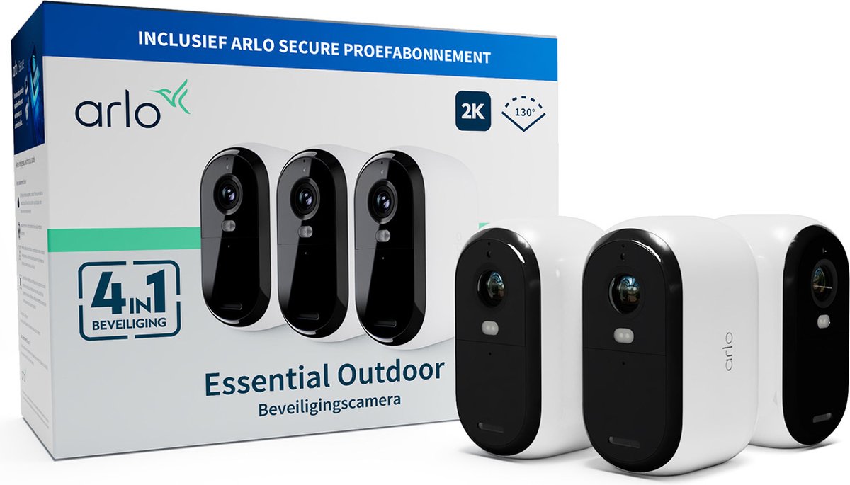 Arlo Essential draadloze beveiligingscamera voor buiten - 3 IP-Camera's