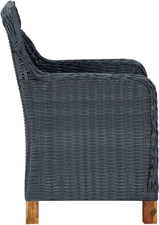 vidaXL Ensemble de jardin 9 pièces avec coussins Poly rotin gris foncé