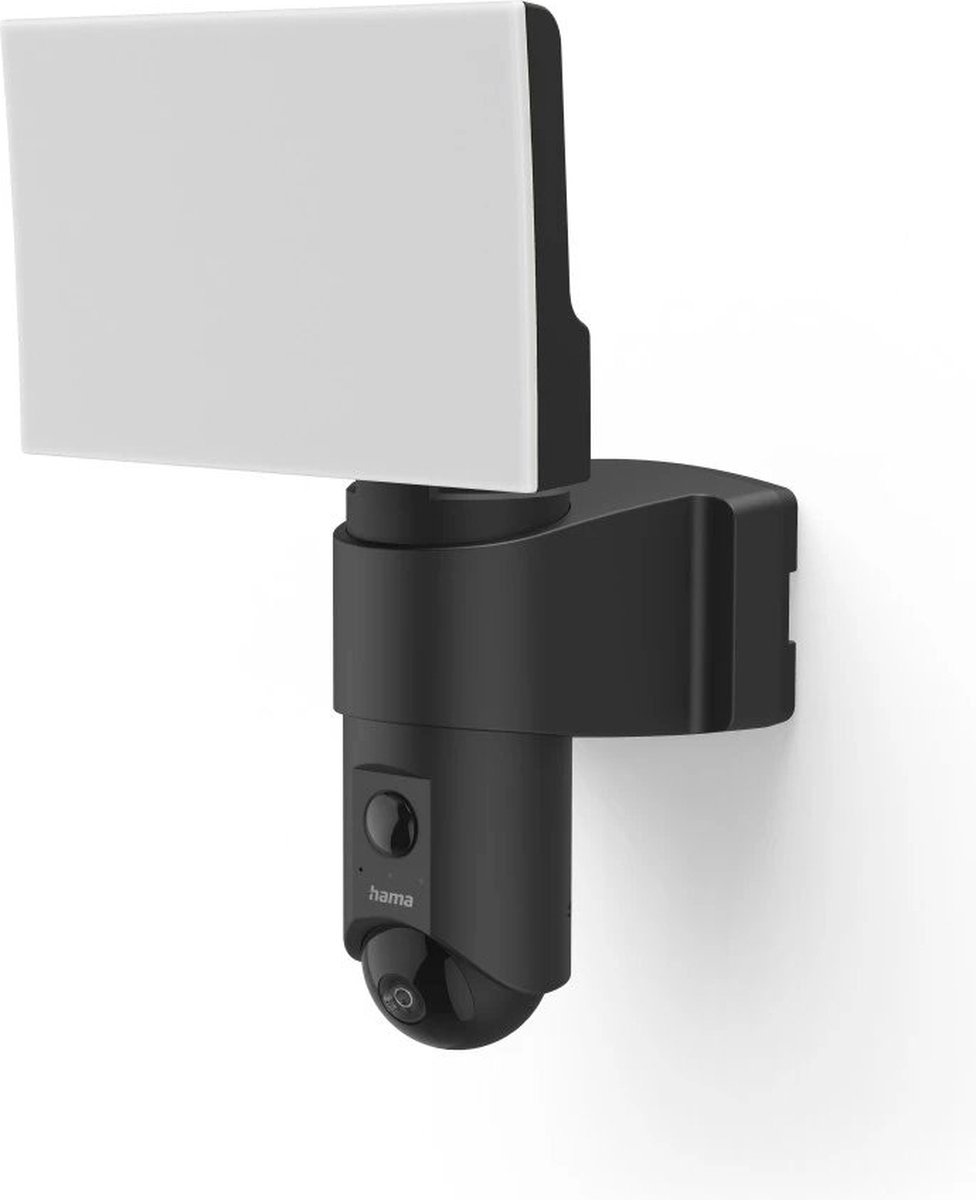 Hama Wi-Fi Bewakingscamera voor Buiten - Camerabeveiliging met verlichting en infrarood bewegingsmelder - Full HD 1080p - Micro SD-kaart tot 128GB - Hama Smart Solution App en Spraakbesturing - Zwart