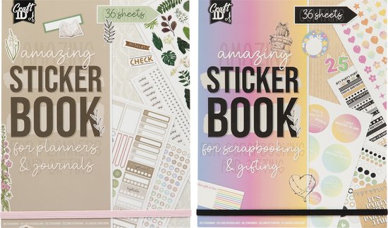 Stickerboek 2pcs - Scrapbook stickers - 2x 36 Sheets - Planner en Journal Decoratie - Scrapbooking en Gifting Essentials - Creatieve DIY Stickers
