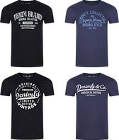 DENIMFY T-Shirt Homme DFNuri 4 Pack Regular Fit Multicolore M Col Rond Adultes